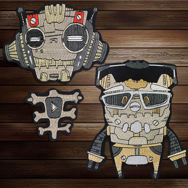Super cool Robot Iron Patches for Clothing Mr Robot Embroidered